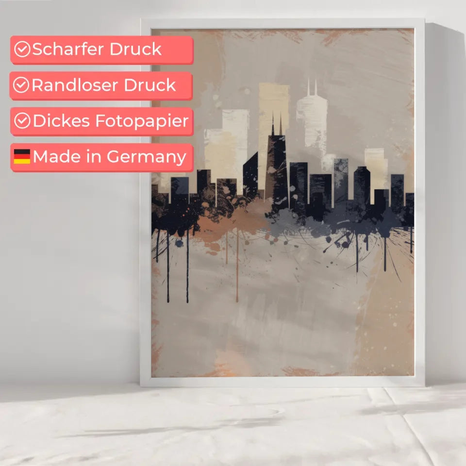 Abstrakte Städtesilhouette Poster im minimalistischen Design 6