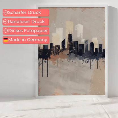 Abstrakte Städtesilhouette Poster im minimalistischen Design 6