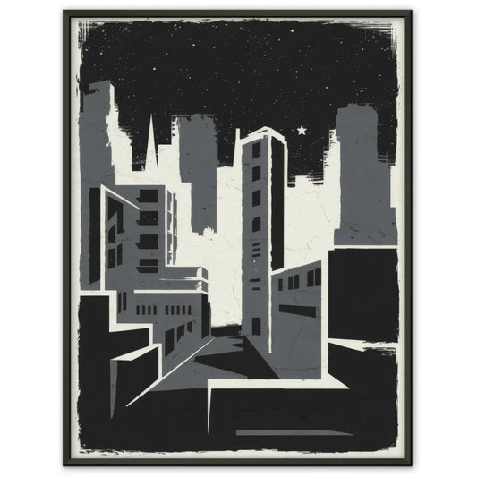 Poster Stadt Nacht minimalistisch abstrakt Kunst