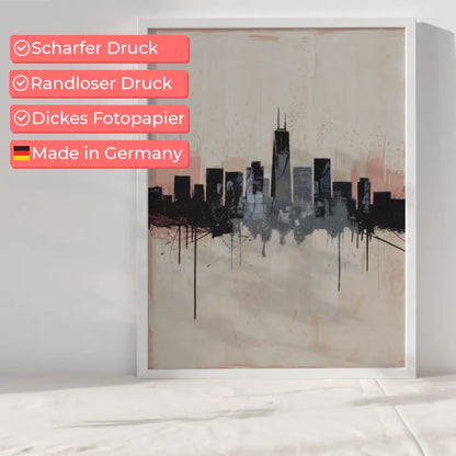 Abstrakte Poster Stadtsilhouette in sanften Farben 6