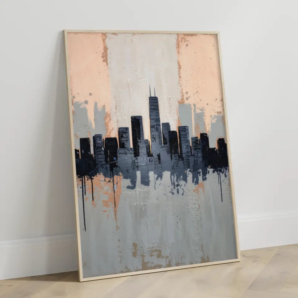 Minimalistisches Poster Stadtsilhouette abstrakt 3