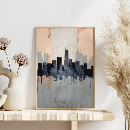 Minimalistisches Poster Stadtsilhouette abstrakt 4