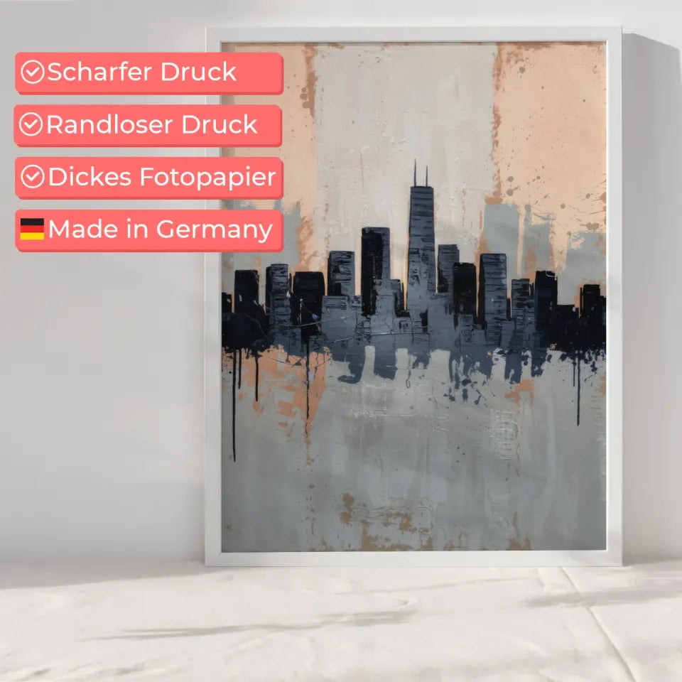 Minimalistisches Poster Stadtsilhouette abstrakt 6