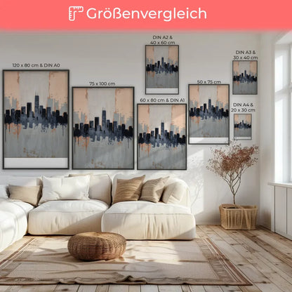 Minimalistisches Poster Stadtsilhouette abstrakt 7