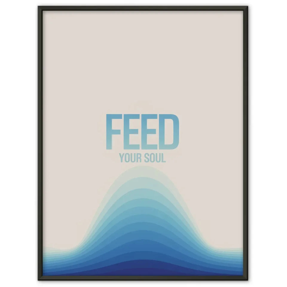 Poster mit blauem Farbverlauf und minimalistischem Design