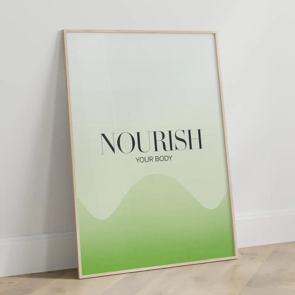 NOURISH Poster mit minimalistischem Design grün 3