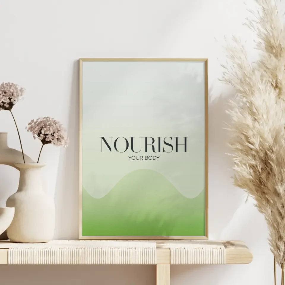 NOURISH Poster mit minimalistischem Design grün 4