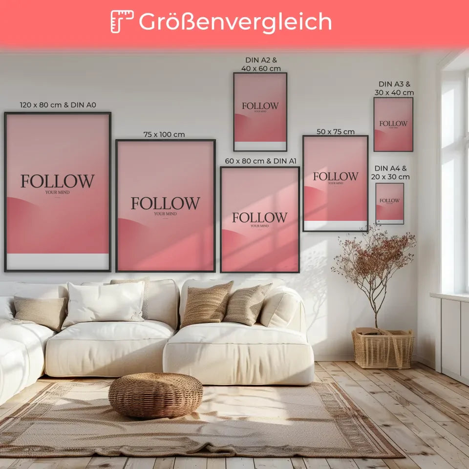 Poster FOLLOW YOUR MIND im minimalistischen Design