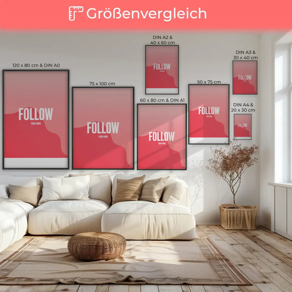 Poster mit minimalistischen rosa Hintergrunddesign