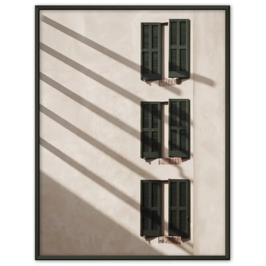 Minimalistischer Poster mit Fensterläden und Vintage Charme für das Zuhause 1