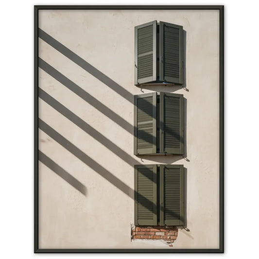 Minimalistisches Poster mit Fenstern im Beigeton und Charakter 1