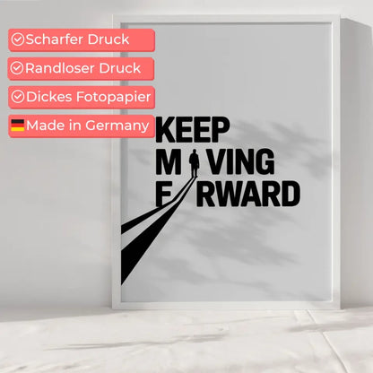 Poster Keep Moving Forward im minimalistischen Design