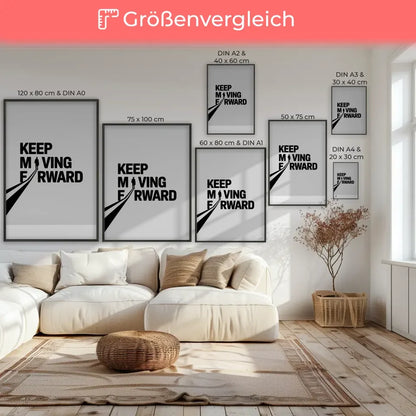 Poster Keep Moving Forward im minimalistischen Design