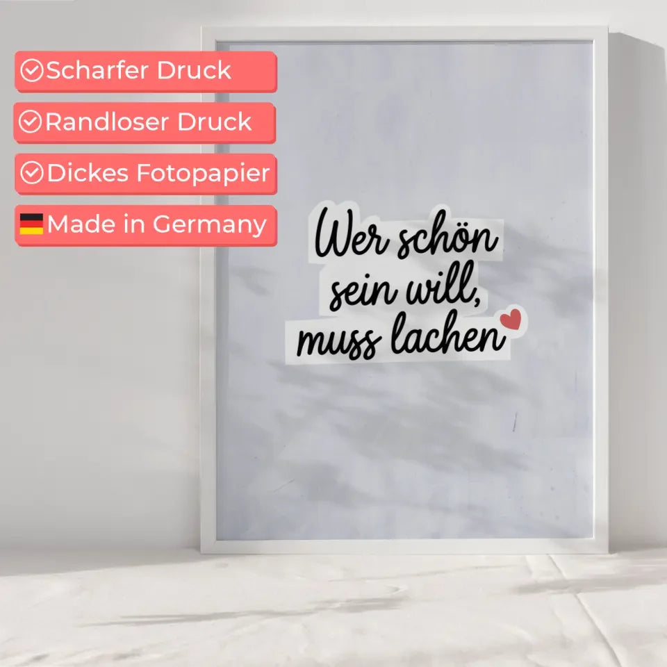 Poster Wer schön sein will muss lachen 6