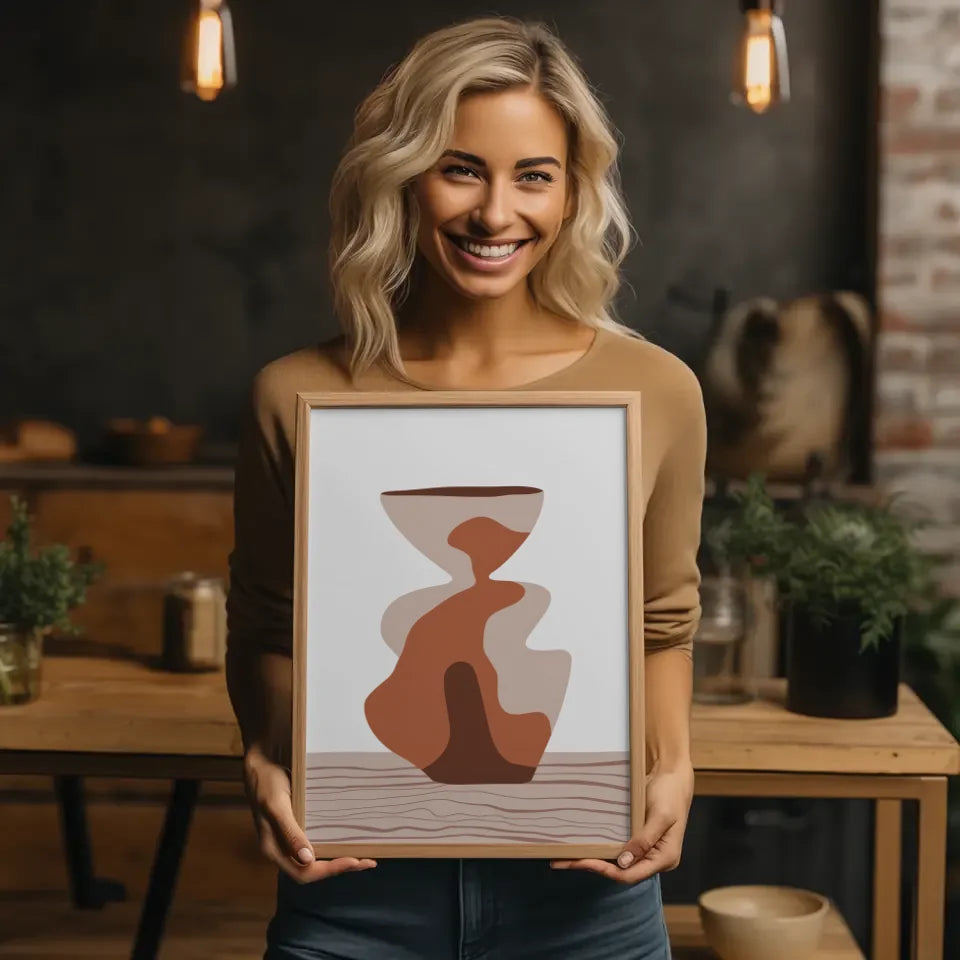 Poster skandinavische Boho Vase minimalistisch 2