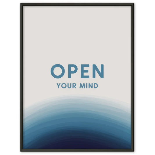 Minimalistisches OPEN Poster in Blau mit Verlauf 1