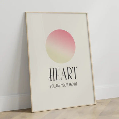 Minimalistische Poster Heart mit Farbverlauf und Inspiriertem Spruch 3
