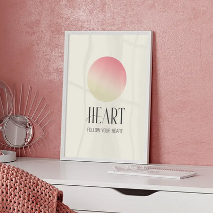 Minimalistische Poster Heart mit Farbverlauf und Inspiriertem Spruch 5