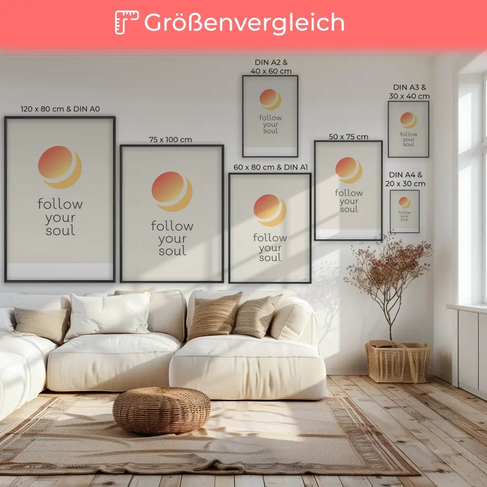 Poster mit Farbverlauf und FOLLOW YOUR SOUL Design 7