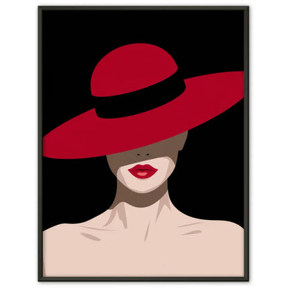 Minimalistische Poster geheimnisvolle Frau mit Hut 1