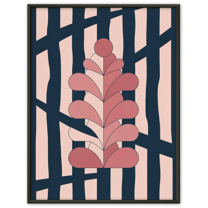 Minimalistisches Poster mit stylisierter Blume in Rosaton 1