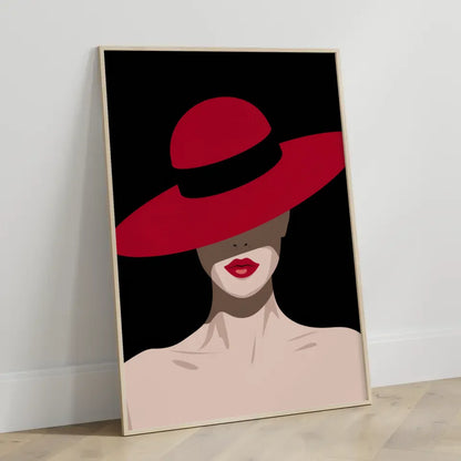 Minimalistische Poster geheimnisvolle Frau mit Hut 3