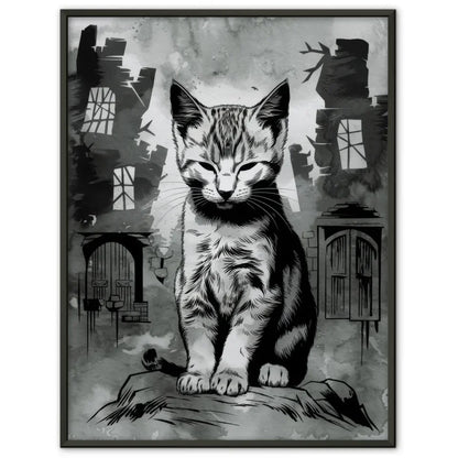 Minimalistisches Kätzchen Poster im Fantasy Stil 1