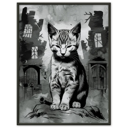 Minimalistisches Kätzchen Poster im Fantasy Stil 1