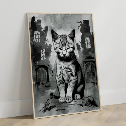 Minimalistisches Kätzchen Poster im Fantasy Stil 3