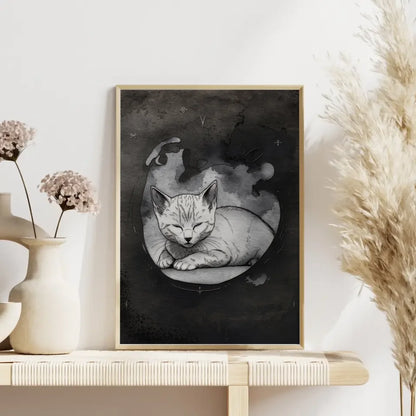 Minimalistisches Kätzchen Poster in Grau 4