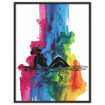 Moderne Poster mit minimalistischer Eleganz und farbigem Tintenwasserfall 1