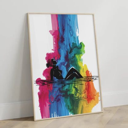 Moderne Poster mit minimalistischer Eleganz und farbigem Tintenwasserfall 3