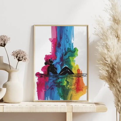 Moderne Poster mit minimalistischer Eleganz und farbigem Tintenwasserfall 4