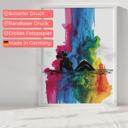 Moderne Poster mit minimalistischer Eleganz und farbigem Tintenwasserfall 6