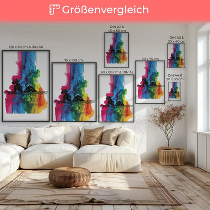 Moderne Poster mit minimalistischer Eleganz und farbigem Tintenwasserfall 7