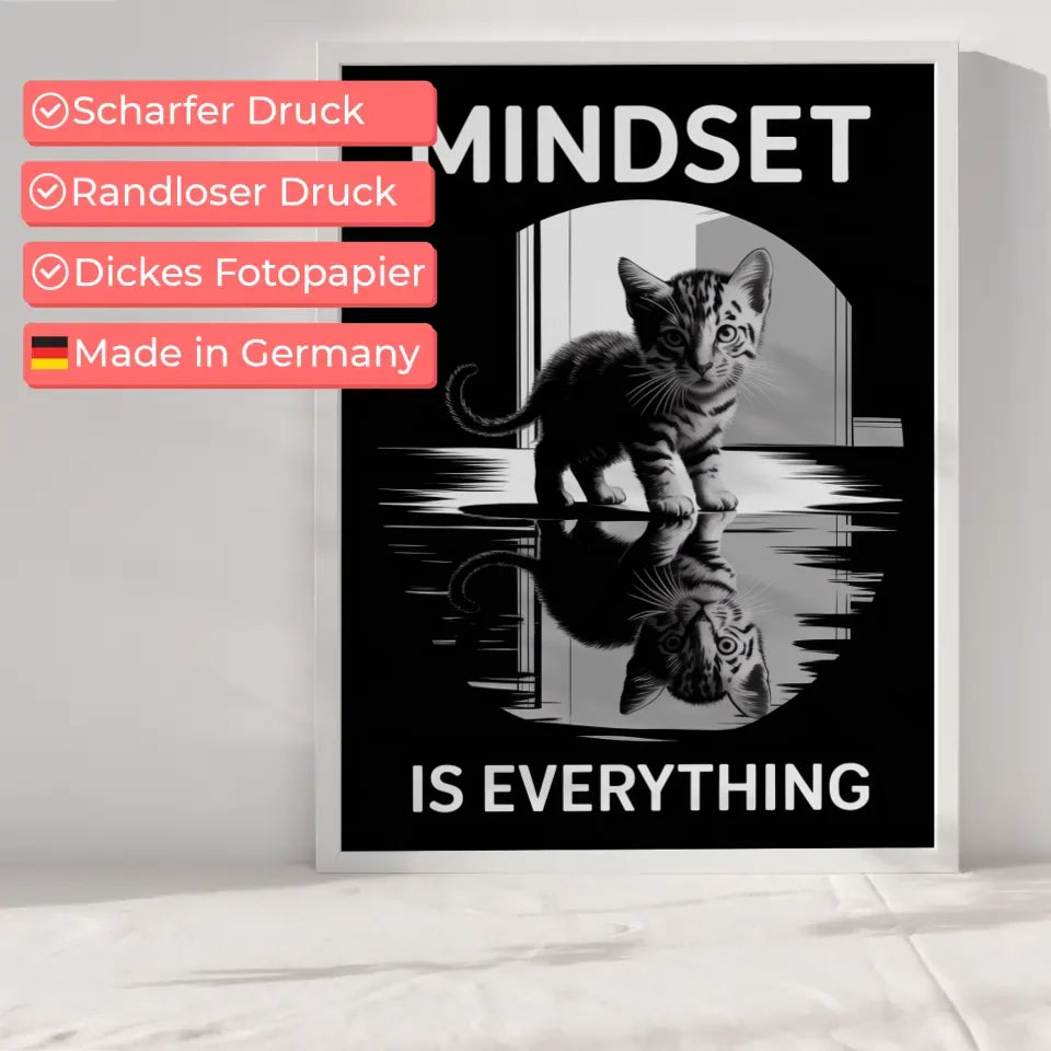 Poster Kätzchen mit Mindset Spruch Motiv