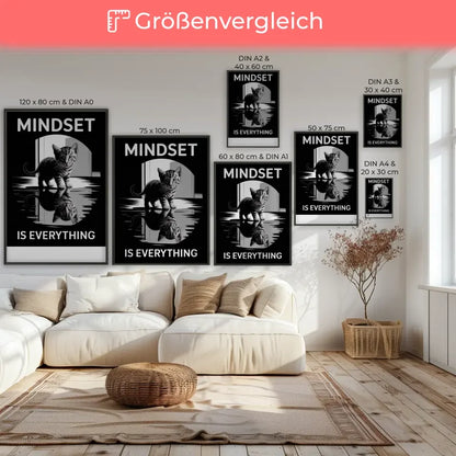 Poster Kätzchen mit Mindset Spruch Motiv