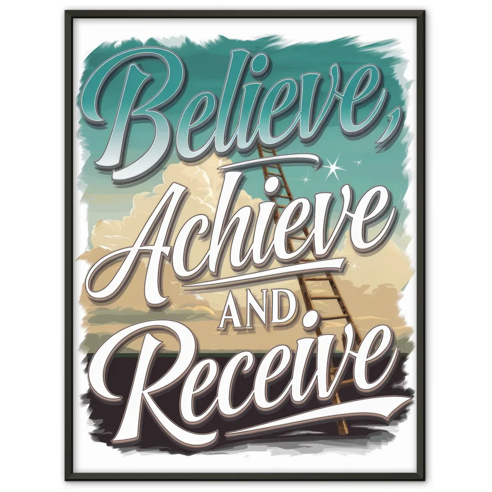 Inspirierendes Poster mit Motivationsspruch und Himmelselementen 1