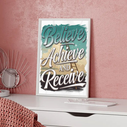 Inspirierendes Poster mit Motivationsspruch und Himmelselementen 5