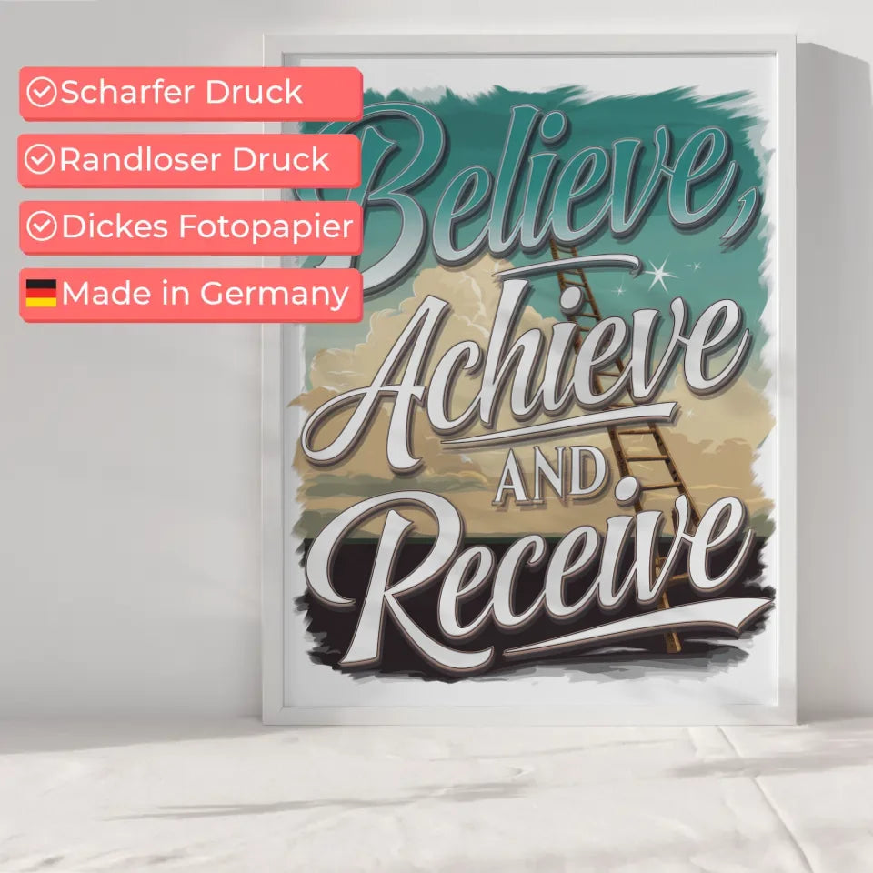 Inspirierendes Poster mit Motivationsspruch und Himmelselementen 6