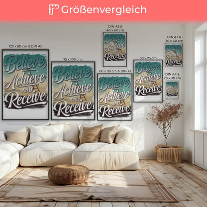 Inspirierendes Poster mit Motivationsspruch und Himmelselementen 7