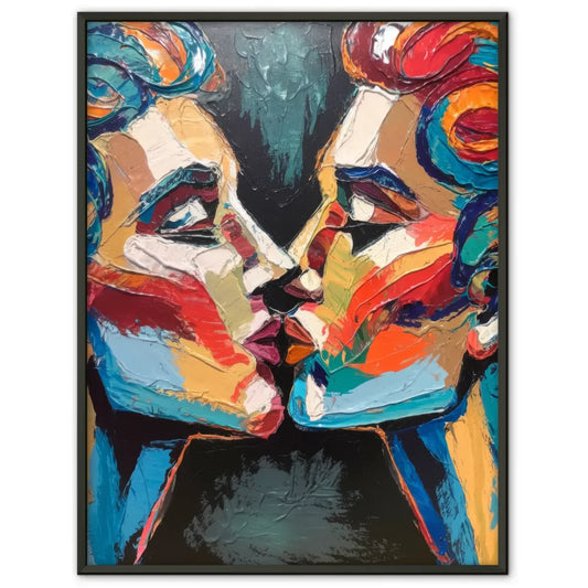 Abstraktes Poster mit Gesichtern in lebendigen Farben für dein Zuhause 1