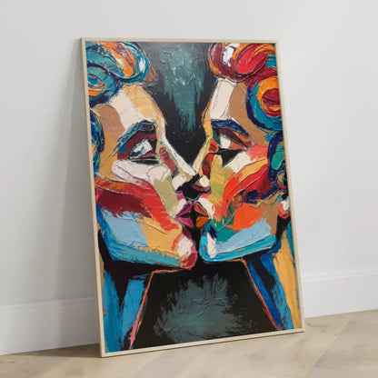 Abstraktes Poster mit Gesichtern in lebendigen Farben für dein Zuhause 3