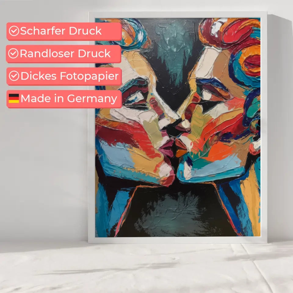 Abstraktes Poster mit Gesichtern in lebendigen Farben für dein Zuhause 6