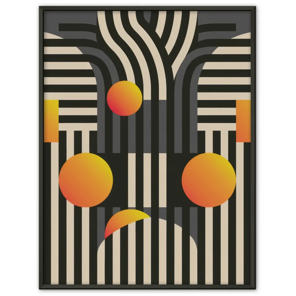 Abstraktes Poster Schwarz Weiß Geometrisches Design Modern 1