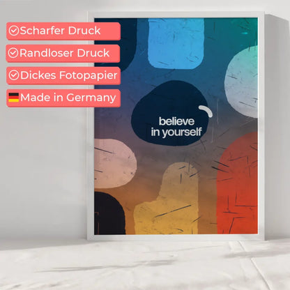 Poster mit minimalistischen Design und motivierendem Text Glaub an dich