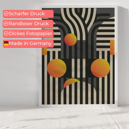 Abstraktes Poster Schwarz Weiß Geometrisches Design Modern 6