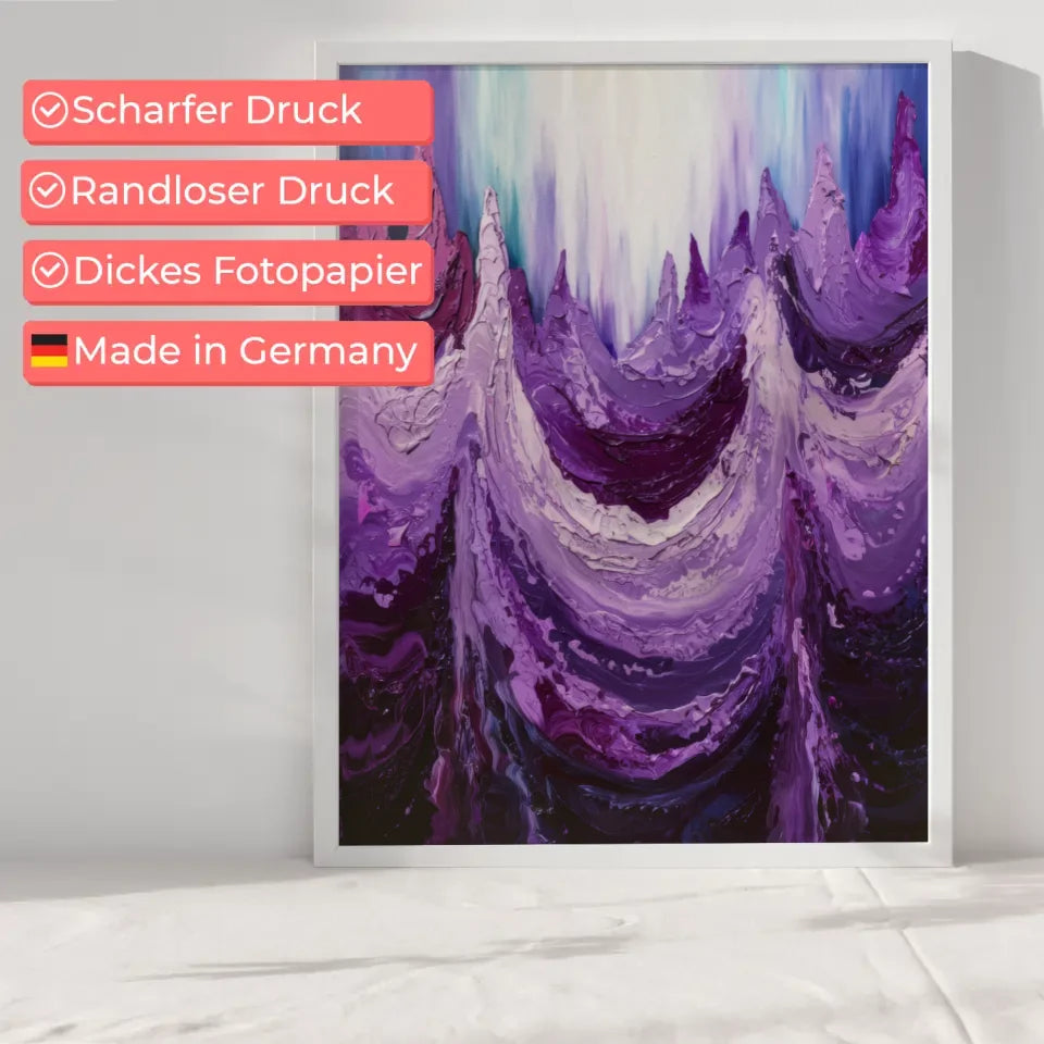 Lila Poster mit abstraktem Ölgemälde in leuchtenden Farben 6