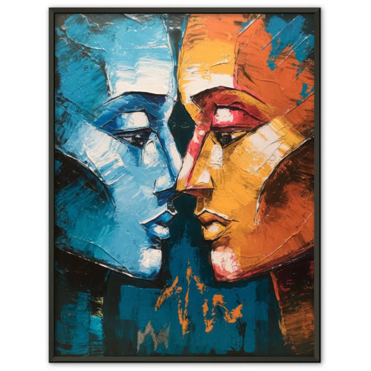 Abstrakte Poster mit zwei Gesichtern in Farbe 1