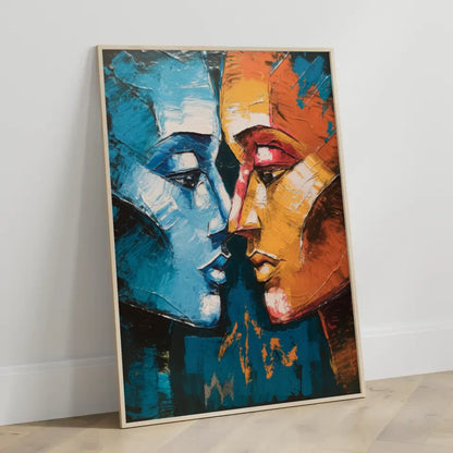 Abstrakte Poster mit zwei Gesichtern in Farbe 3